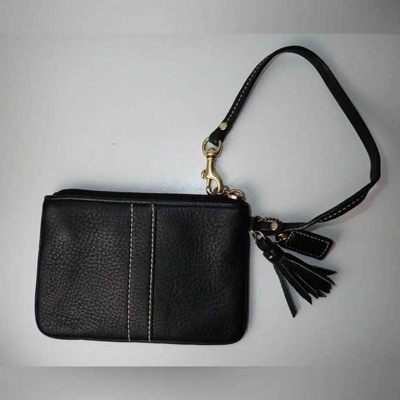 Coach Black Soft Leather Small Wristlet - Picture 5 of 6